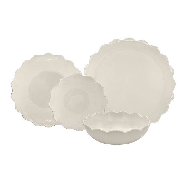 Dinner Set, Scalloped, 16 Piece