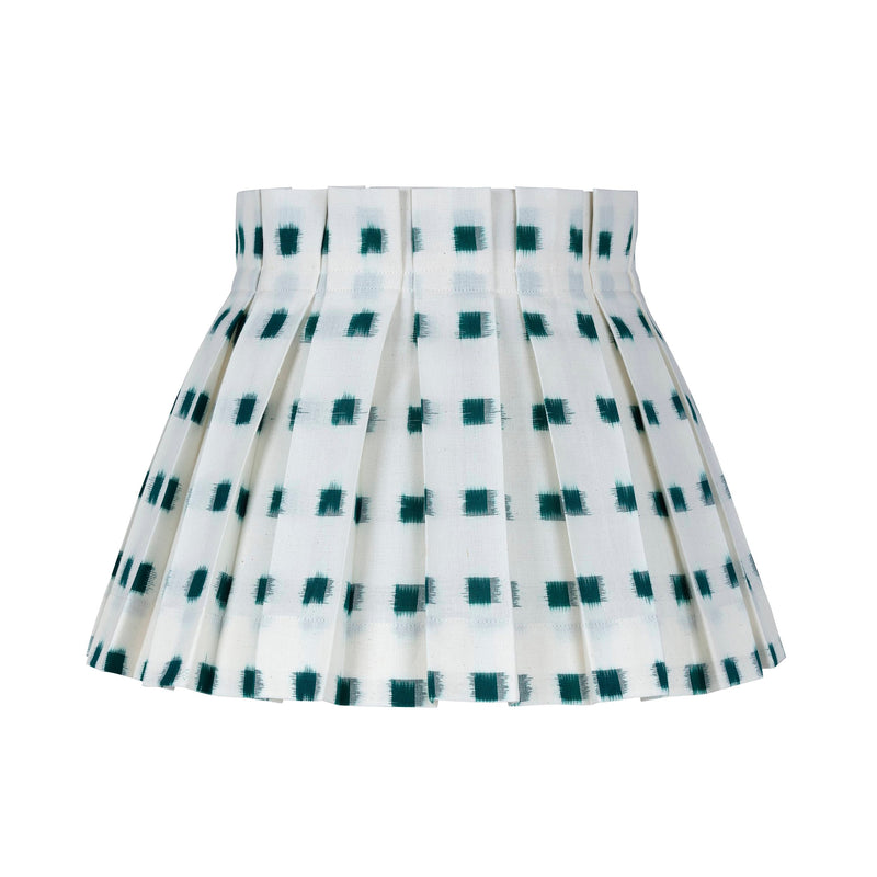 Small Empire Lampshade 24cm with Green Squares Cover