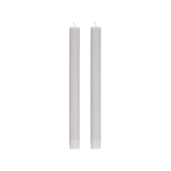Pair of Dinner Candles 25cm in Gull Grey