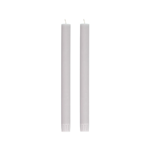 Pair of Dinner Candles 25cm in Gull Grey