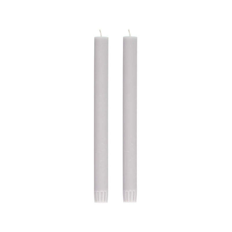 Pair of Dinner Candles 25cm in Gull Grey
