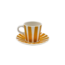 Espresso Cup & Saucer in Yellow, Stripes