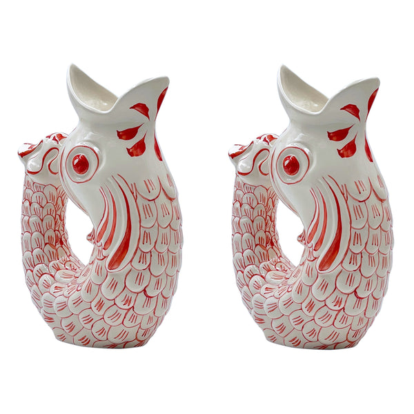 Glug Glug Jug in Red, Set of Two