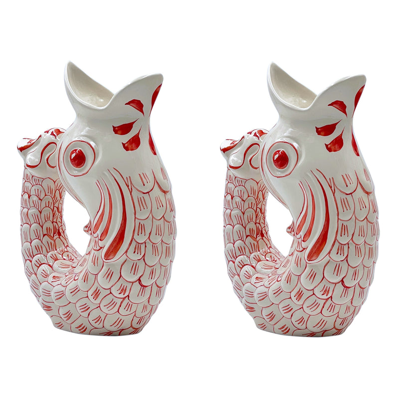 Glug Glug Jug in Red, Set of Two