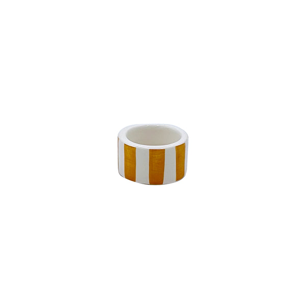 Napkin Ring in Yellow, Stripes