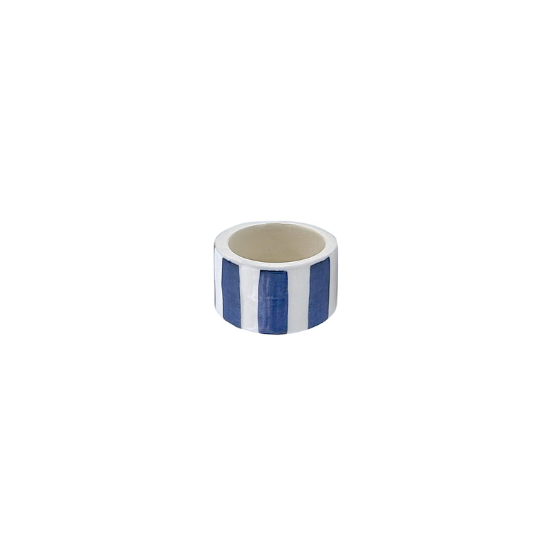 Napkin Ring in Navy Blue, Stripes