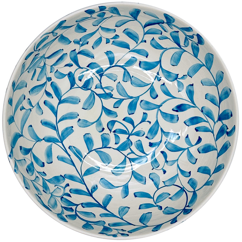 Salad Bowl in Light Blue, Scroll