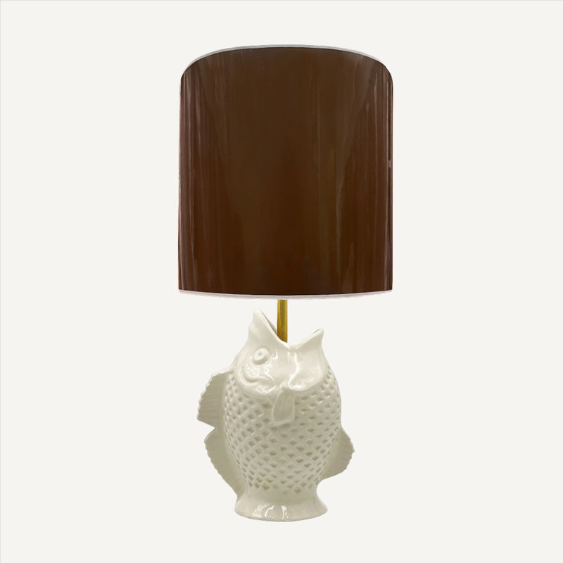 Small Drum Vinyl Lampshade 25cm in Brown