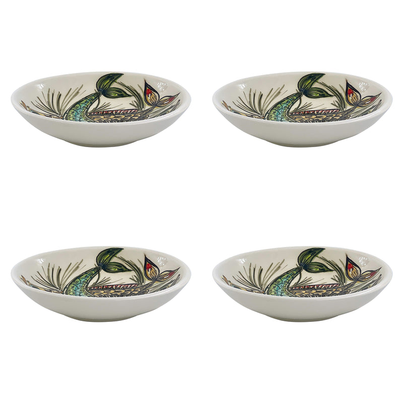 Pasta Bowl, Blue Aldo Fish, Set of Four