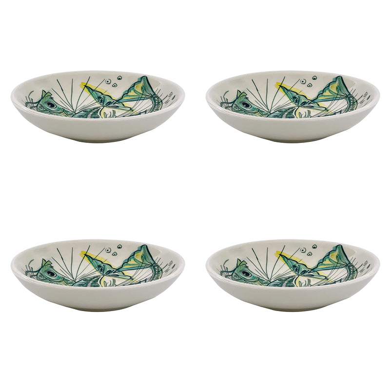 Pasta Bowl, Aldo Fish Green, Set of Four