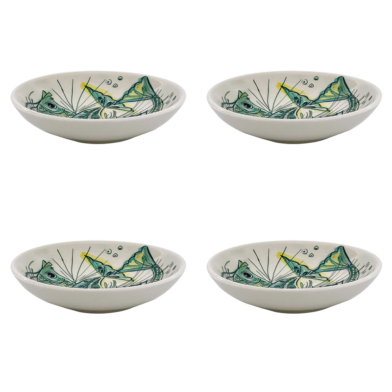 Pasta Bowl, Aldo Fish Green, Set of Four