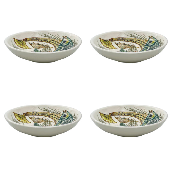 Pasta Bowl, Yellow Aldo Fish, Set of Four