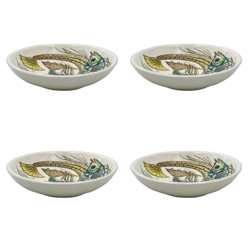 Pasta Bowl, Yellow Aldo Fish, Set of Four