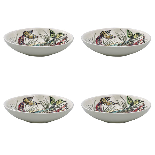 Pasta Bowl, Aldo Fish Red, Set of Four
