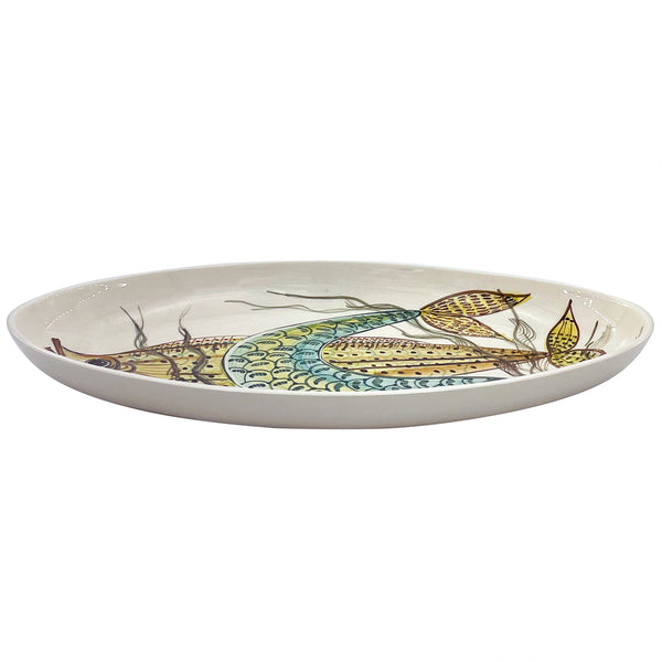 Large Oval Platter, Yellow Aldo Fish