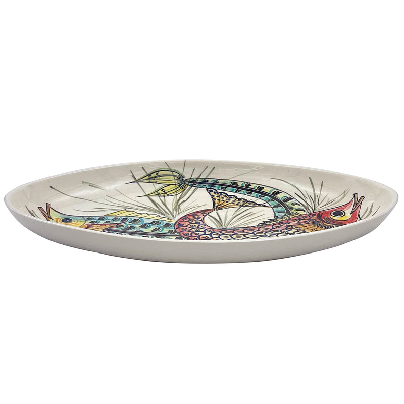 Large Oval Platter, Red Aldo Fish