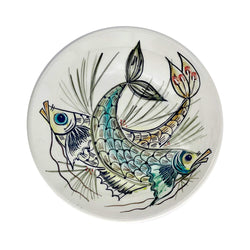 Dinner Plate, Blue Aldo Fish