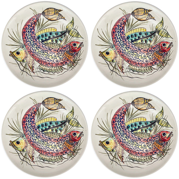 Charger Plate, Red Aldo Fish, Set of Four