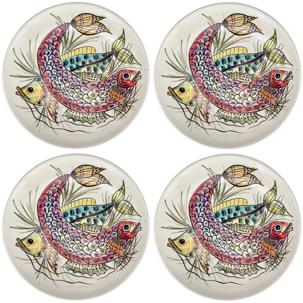 Charger Plate, Red Aldo Fish, Set of Four
