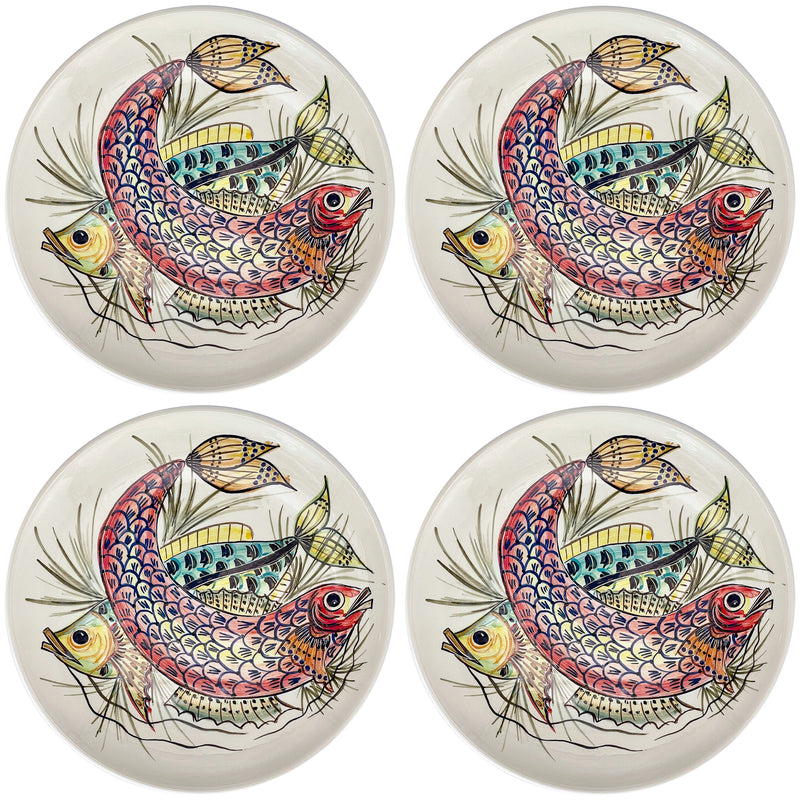 Charger Plate, Red Aldo Fish, Set of Four