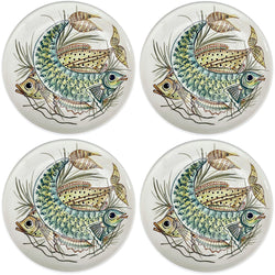 Charger Plate, Yellow Aldo Fish, Set of Four