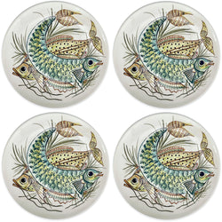 Charger Plate, Yellow Aldo Fish, Set of Four