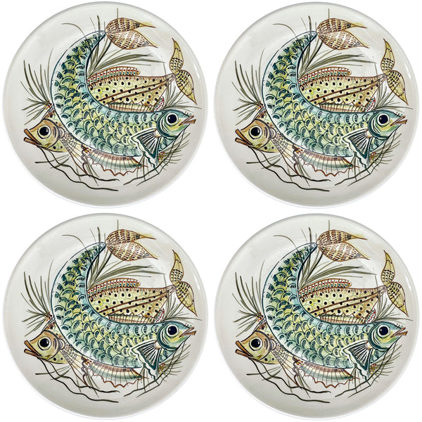 Charger Plate, Yellow Aldo Fish, Set of Four