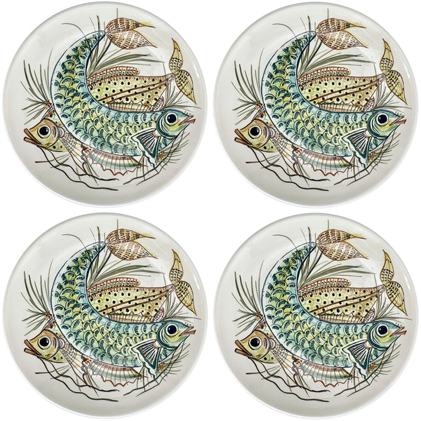 Charger Plate, Yellow Aldo Fish, Set of Four