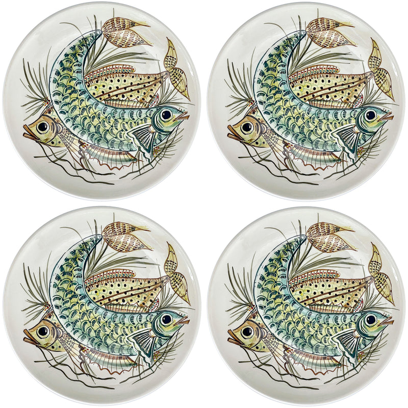 Charger Plate, Yellow Aldo Fish, Set of Four