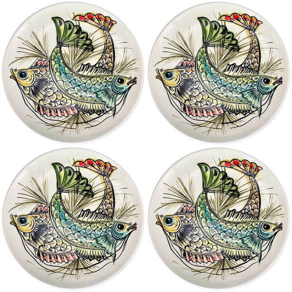 Charger Plate, Blue Aldo Fish, Set of Four