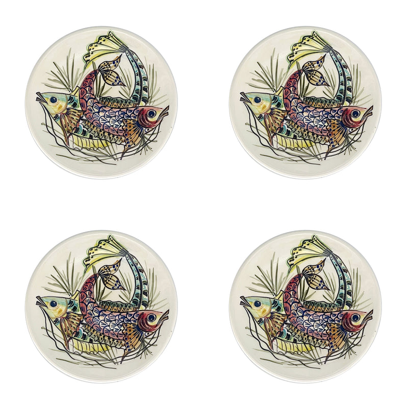 Side Plate, Aldo Fish Red, Set of Four