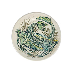 Side Plate, Green Aldo Fish
