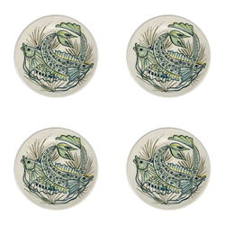 Side Plate, Aldo Fish Green, Set of Four