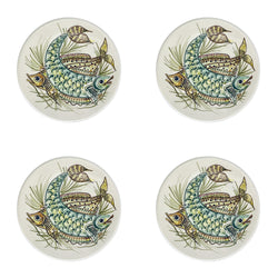 Side Plate, Yellow Aldo Fish, Set of Four