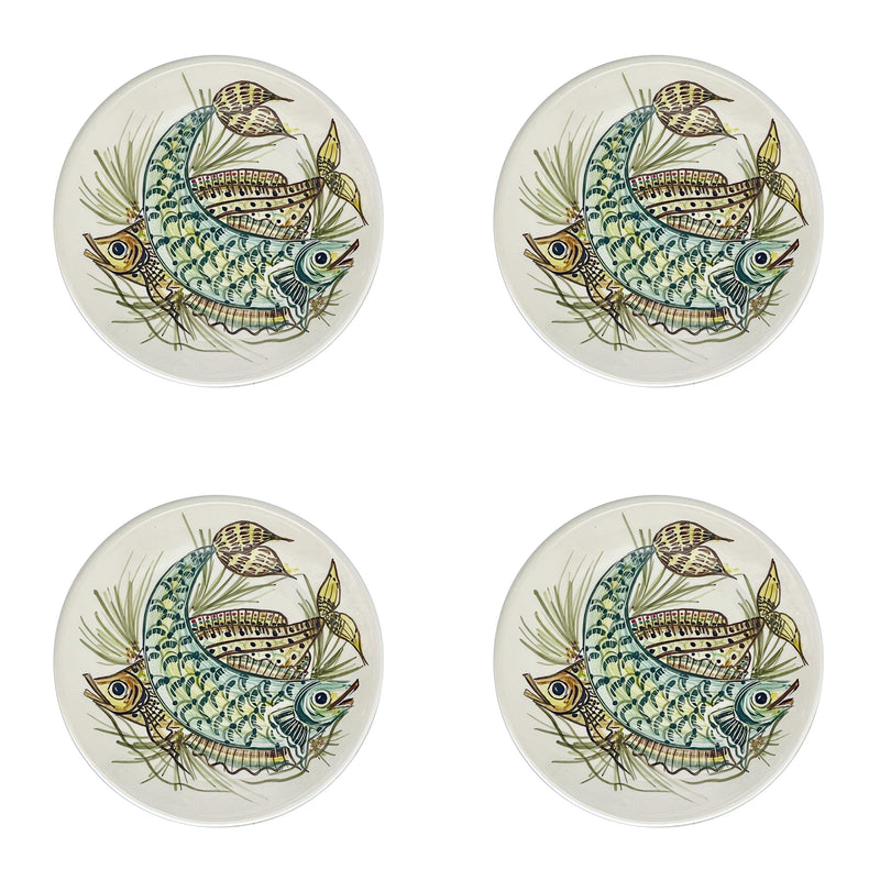 Side Plate, Yellow Aldo Fish, Set of Four