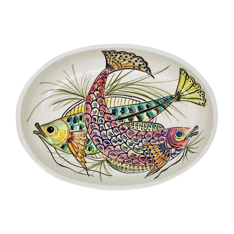 Small Oval Platter, Red Aldo Fish