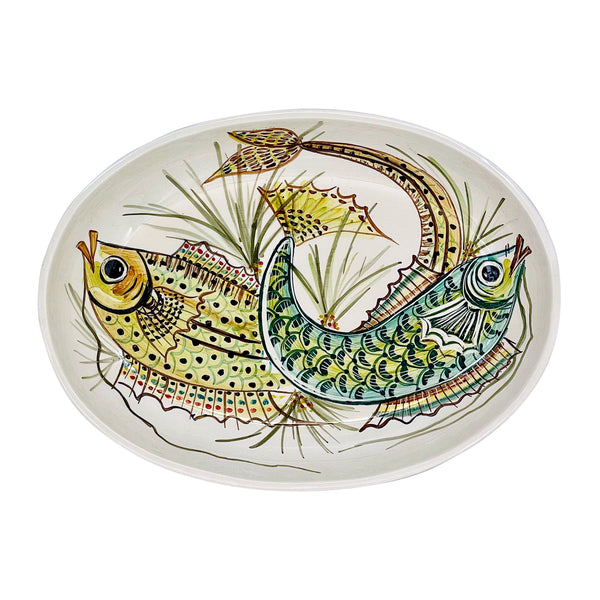 Small Oval Platter, Yellow Aldo Fish