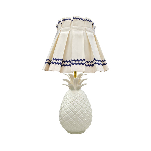 Small Empire Lampshade 24cm with Triple Navy Ric Rac Cover