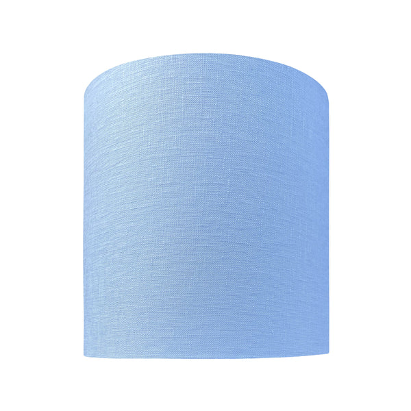 Small Drum Linen Lampshade 25cm in Light Blue