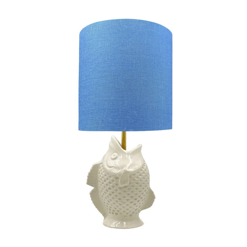 Small Drum Linen Lampshade 25cm in Navy Blue