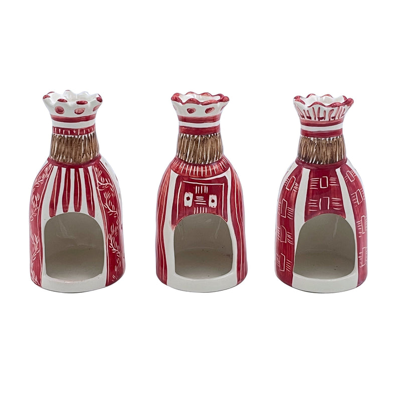 King Tea Lights in Red, Set of Three