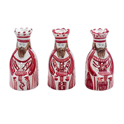 King Tea Lights in Red, Set of Three