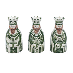 King Tea Lights in Green, Set of Three
