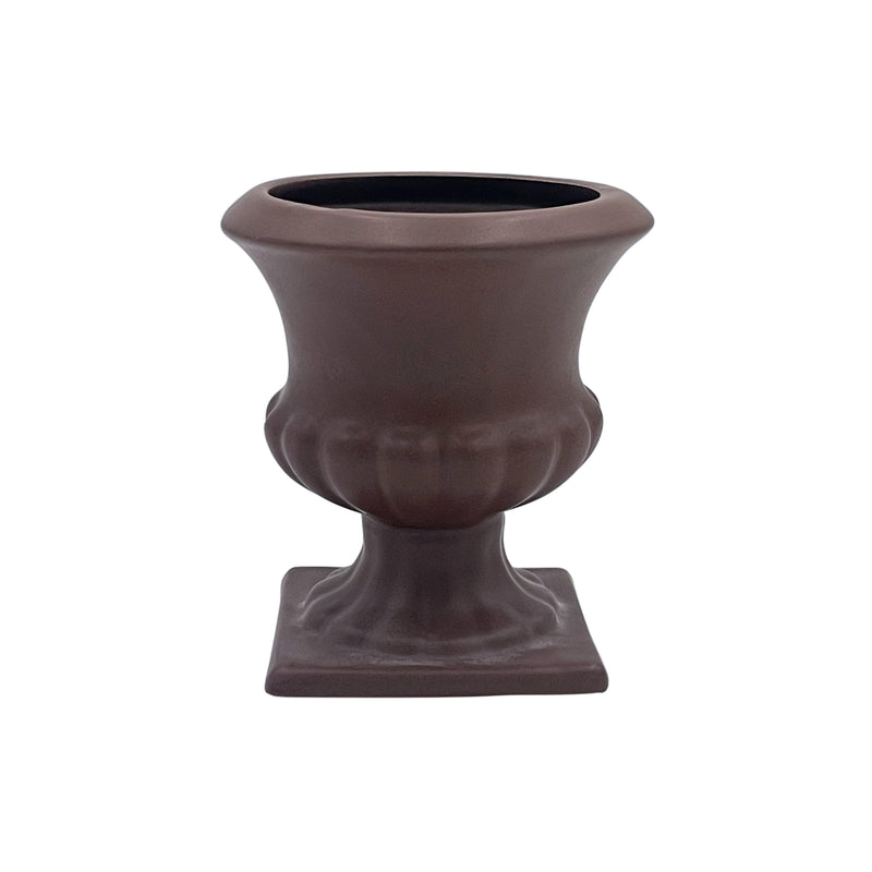 Fluted Vase in Brown