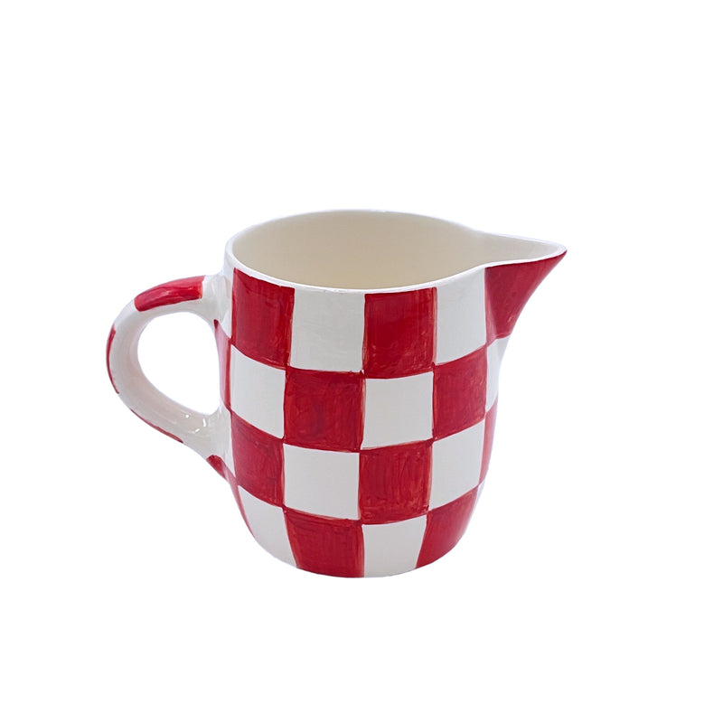 Milk Jug in Red, Checks