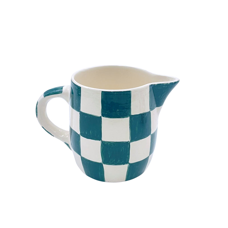 Milk Jug in Green, Checks