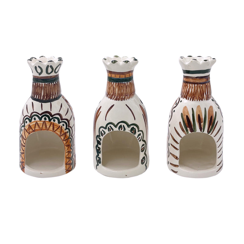 King Tea Lights in Brown, Set of Three