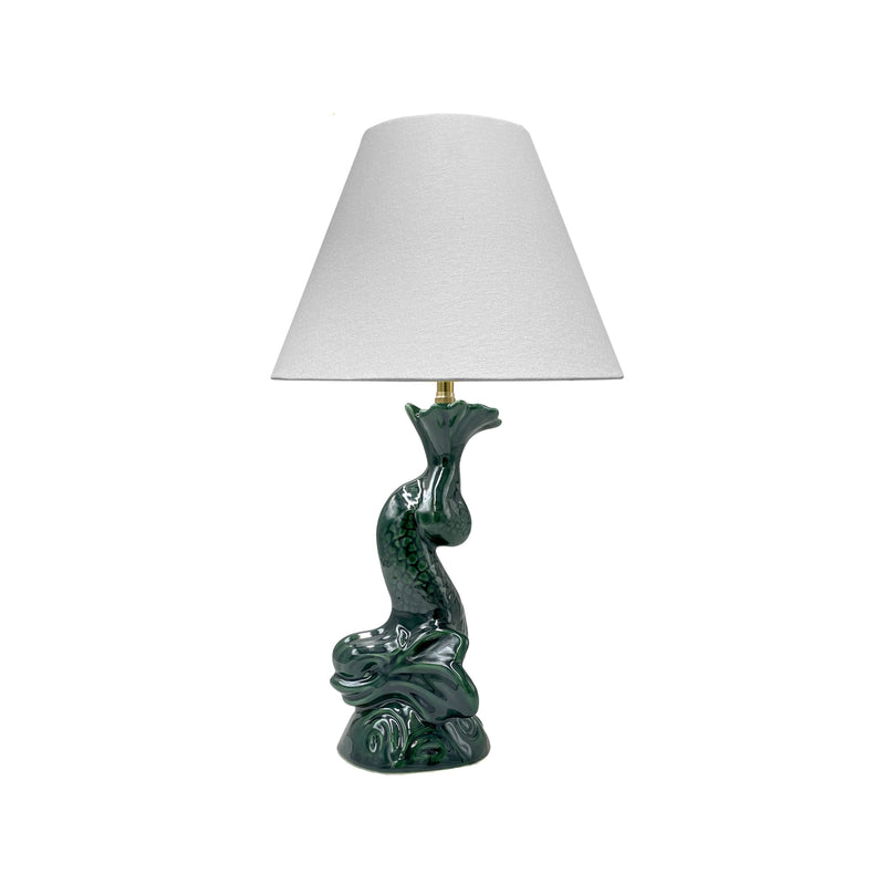 Dolphin Lamp in Emerald Green, Small