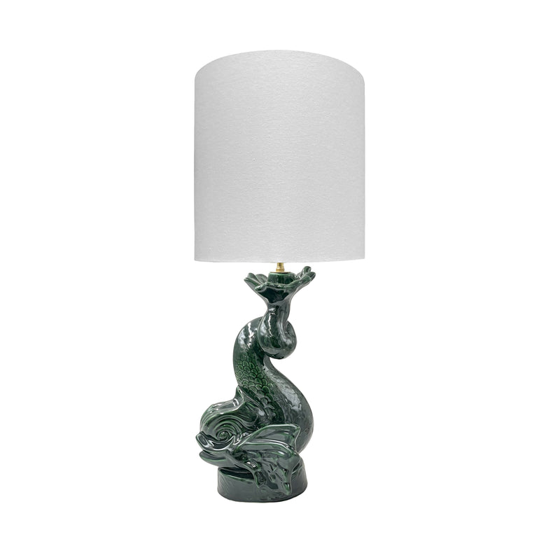 Dolphin Lamp in Emerald Green