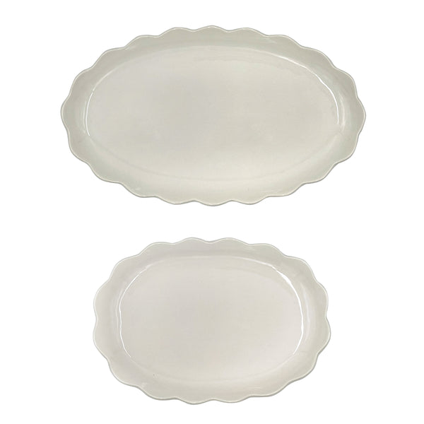 Set of Two Serving Platters, Scalloped